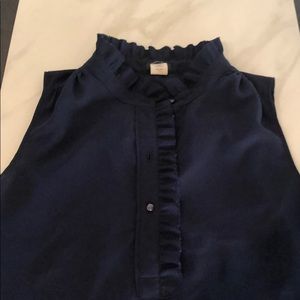 Jcrew navy sleeveless blouse size 8